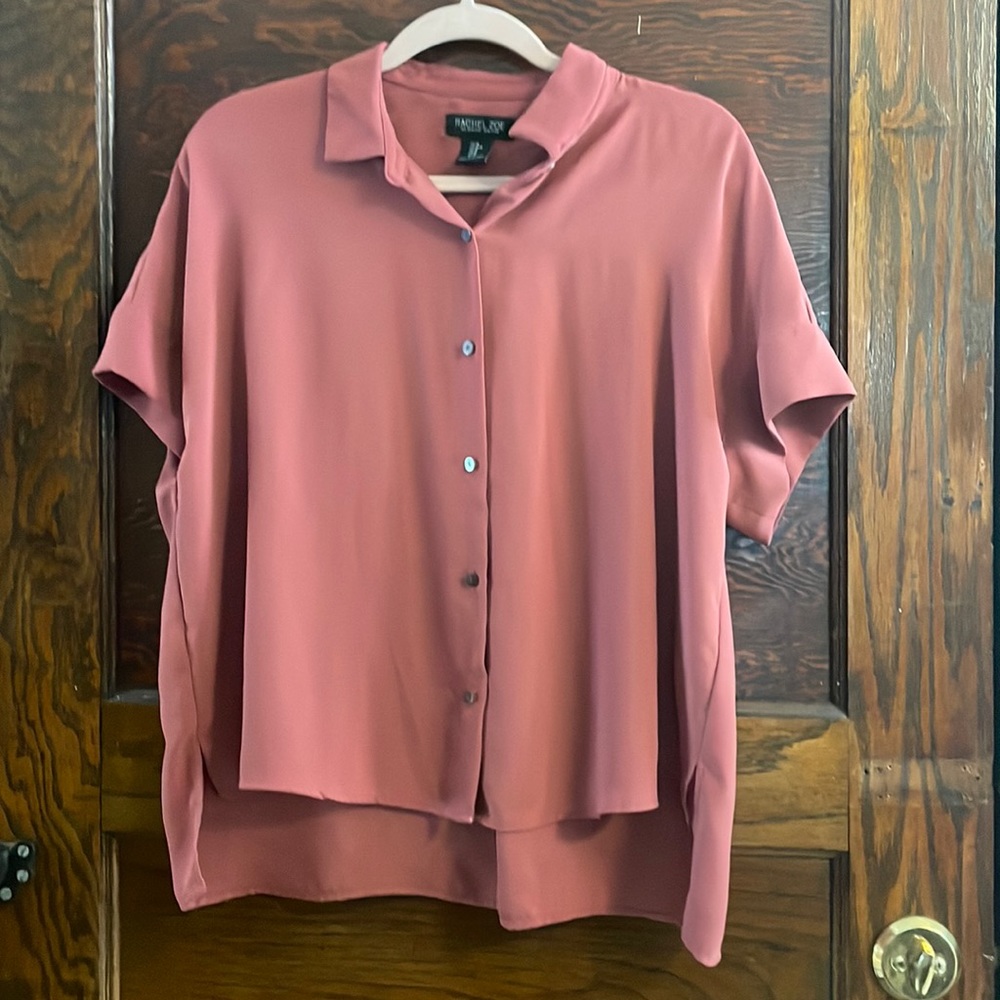 Rachel Zoe red short-sleeve button down size medium.